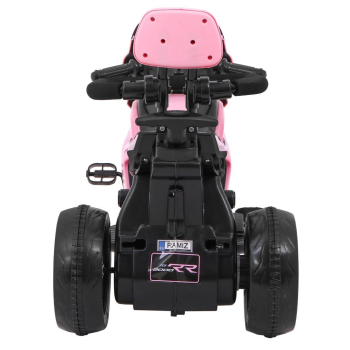 Pchaczyk Rowerek Motorek elektryczny 3w1 dla dzieci Różowy + Piankowa poręcz + Audio LED